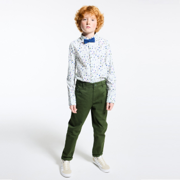 قميص بطبعة أشجار النخيل باللون الأزرق للأولاد الصغار